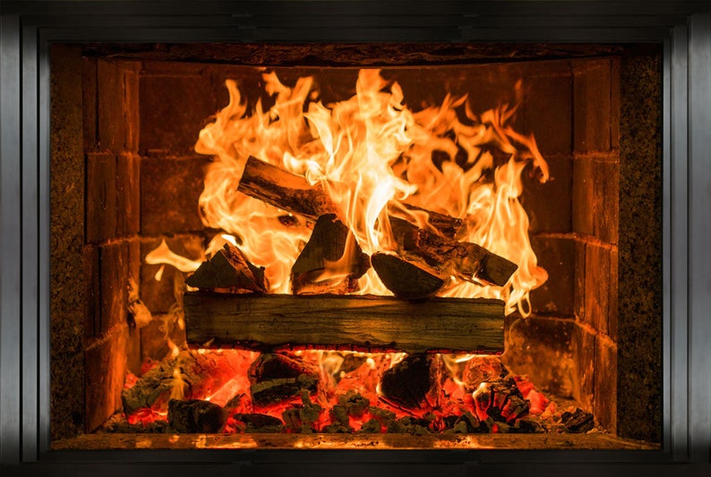 Fireplace Wall Sticker Wall Mural Wall Covering Wall Decal Etsy