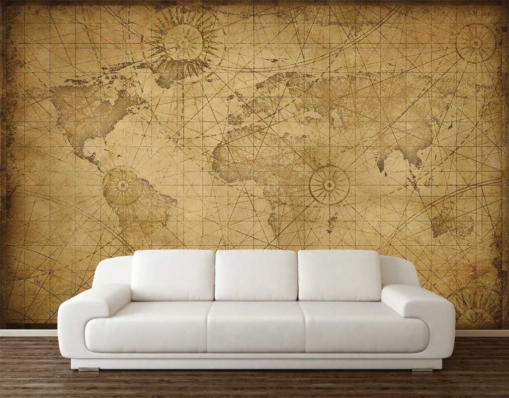 Old Vintage World Map  popular wall mural  Photowall