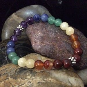 LGBTQ Pride Genuine Gemstone Stretch Bracelet