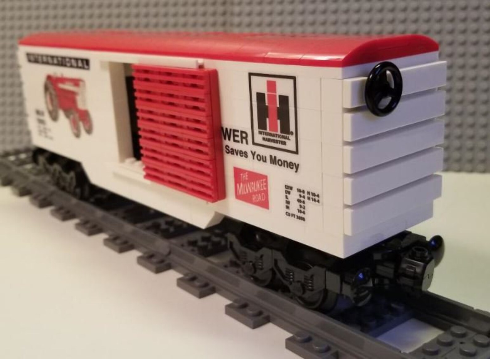 Custom Lego Train Boxcar International Harvester Etsy