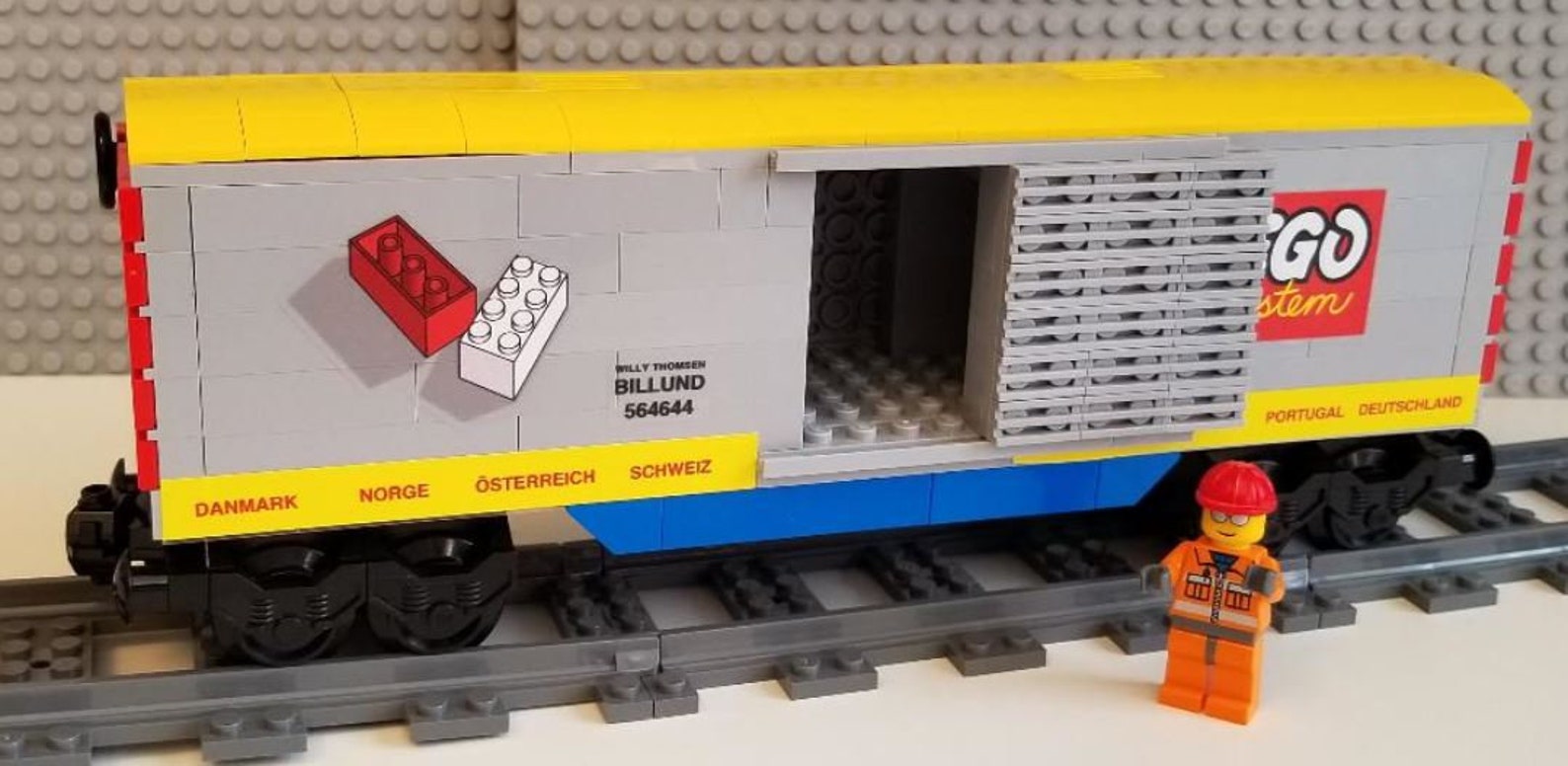 Custom Lego Train Boxcar Villy Thomsen Please Read Item Etsy