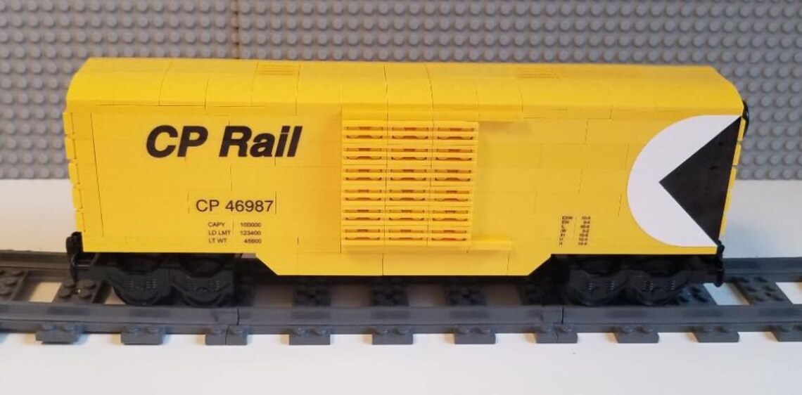 Lego Custom Train Boxcar Canadian Pacific Rail CPrail Yellow Etsy