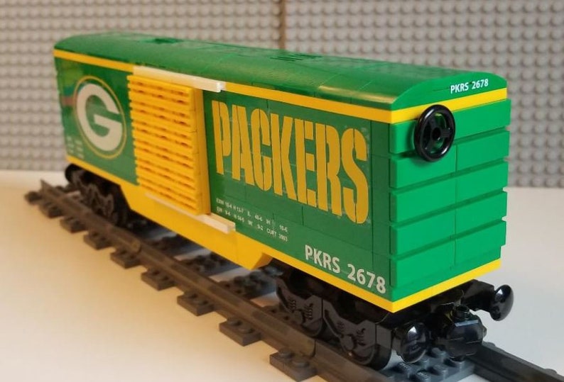 Lego Custom Train Boxcar Green Bay Packers Etsy