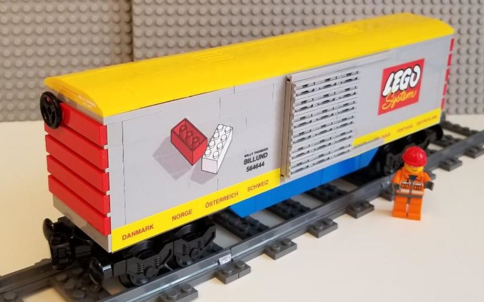 Custom Lego Train Boxcar Villy Thomsen Please Read Item Etsy