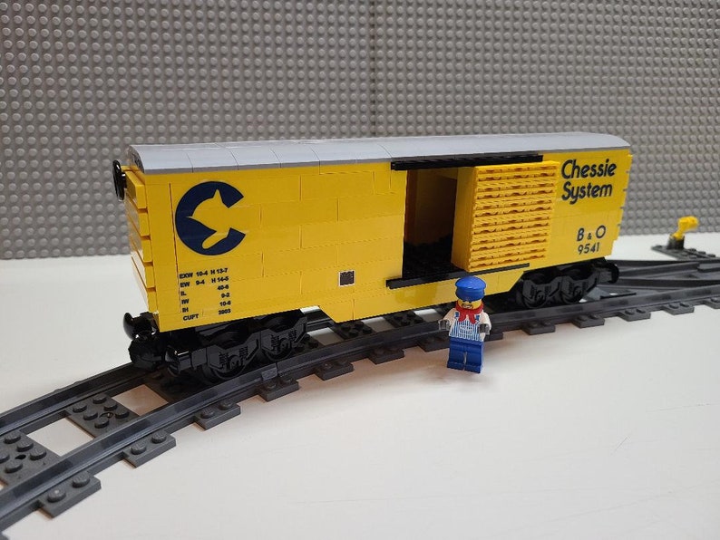 Lego Custom Train Boxcar Chessie System Yellow Please Etsy