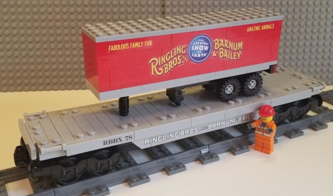 Custom Lego Train Flat Car Ringling Circus with Semi and Etsy