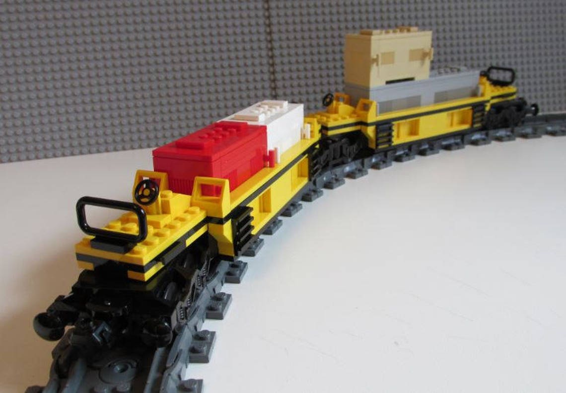 Custom Lego Train Car Intermodal Doublestack Car Etsy