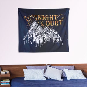 Night Court Wall Tapestry, A Court of Mist and Fury Merch, Rhysand and Feyre, SJM Merch, ACOTAR Tapestry, Sarah J Maas Wall Decor image 2