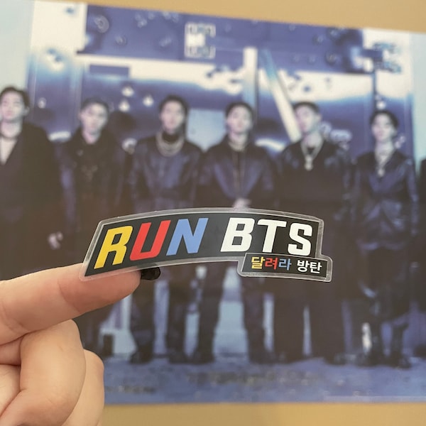 RUN Bangtan Clear Sticker, Run Bulletproof Vinyl Sticker, Jungkook, Jimin, Namjoon, Seokjin, Taehyung, Hoseok, Yoongi