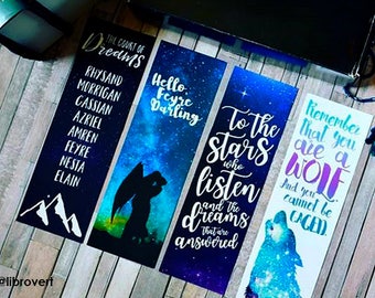 A Court of Thorns and Roses Bookmark Set, ACOMAF Bookmarks, Bookish Bookmarks, ACOWAR Bookmarks, Feysand, Feyre, Rhysand, FREE Shipping