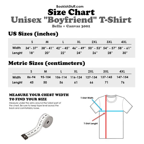 Universal T Shirt Size Chart