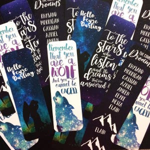 ACOTAR Series Bookmarks, Rhysand and Feyre, To the stars, Court of Dreams, Don't let the hard days win Officially licensed by Sarah J Maas imagem 1