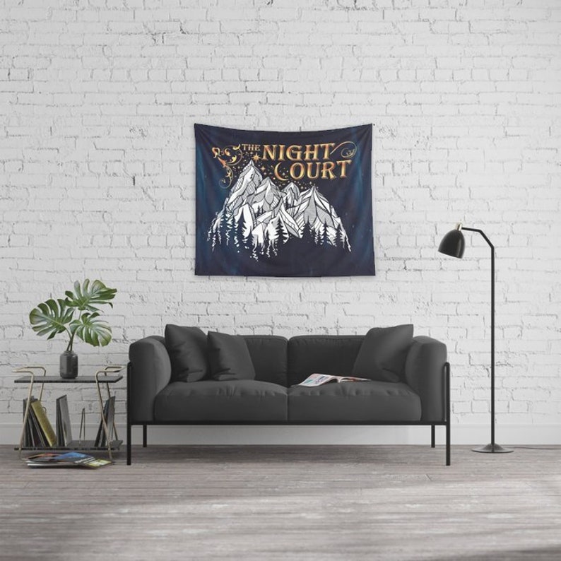 Night Court Wall Tapestry, A Court of Mist and Fury Merch, Rhysand and Feyre, SJM Merch, ACOTAR Tapestry, Sarah J Maas Wall Decor image 4