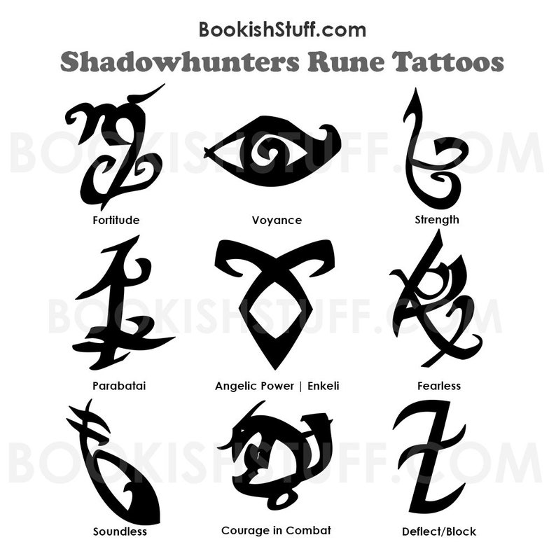 Shadowhunters Runes Temporary Tattoos Angelic Rune | Etsy
