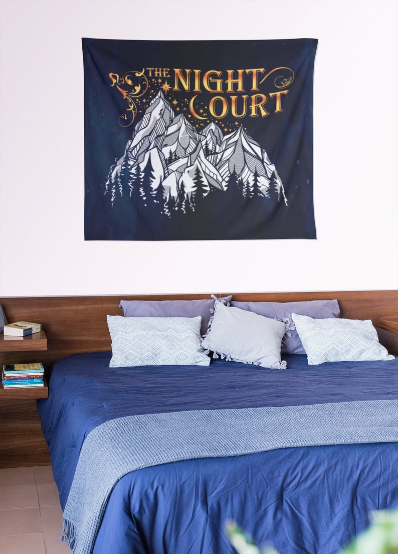 Night Court Wall Tapestry, A Court of Mist and Fury Merch, Rhysand and Feyre, SJM Merch, ACOTAR Tapestry, Sarah J Maas Wall Decor image 2