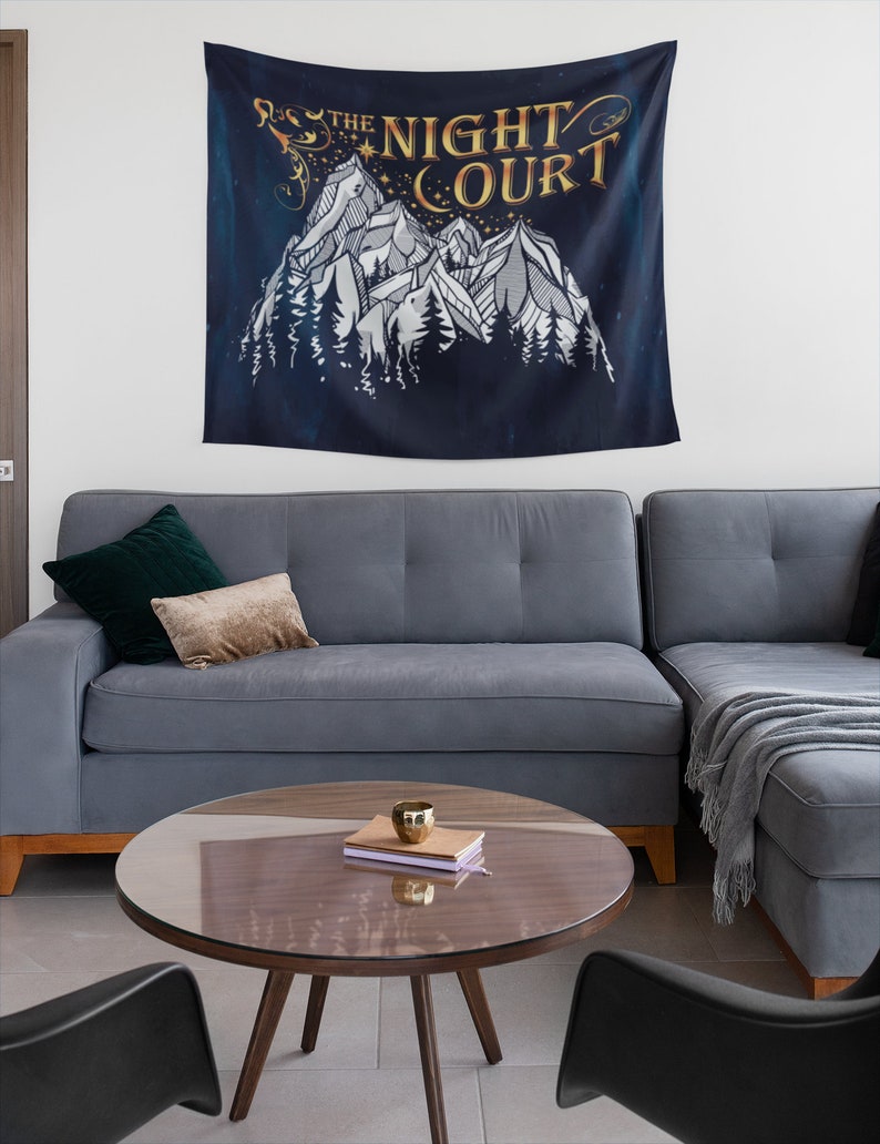 Night Court Wall Tapestry, A Court of Mist and Fury Merch, Rhysand and Feyre, SJM Merch, ACOTAR Tapestry, Sarah J Maas Wall Decor image 1