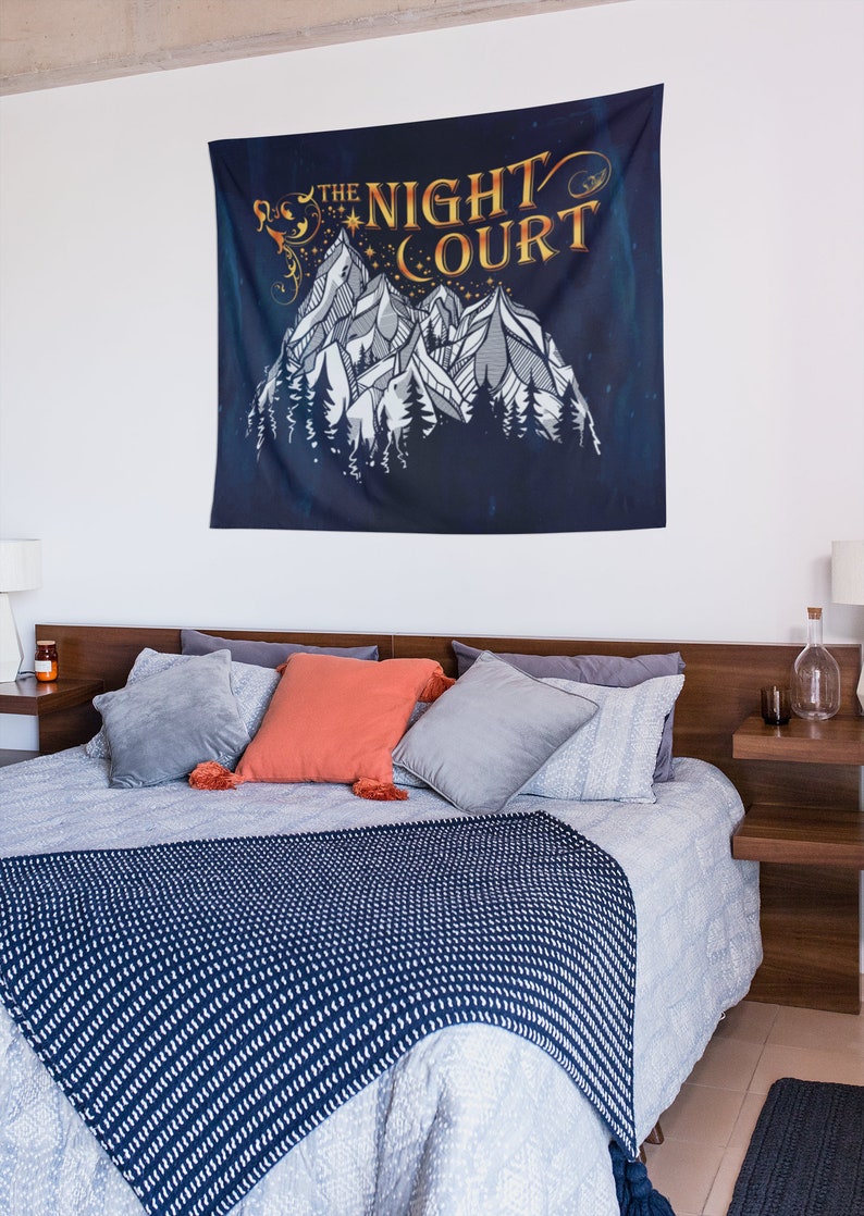 Night Court Wall Tapestry, A Court of Mist and Fury Merch, Rhysand and Feyre, SJM Merch, ACOTAR Tapestry, Sarah J Maas Wall Decor image 3
