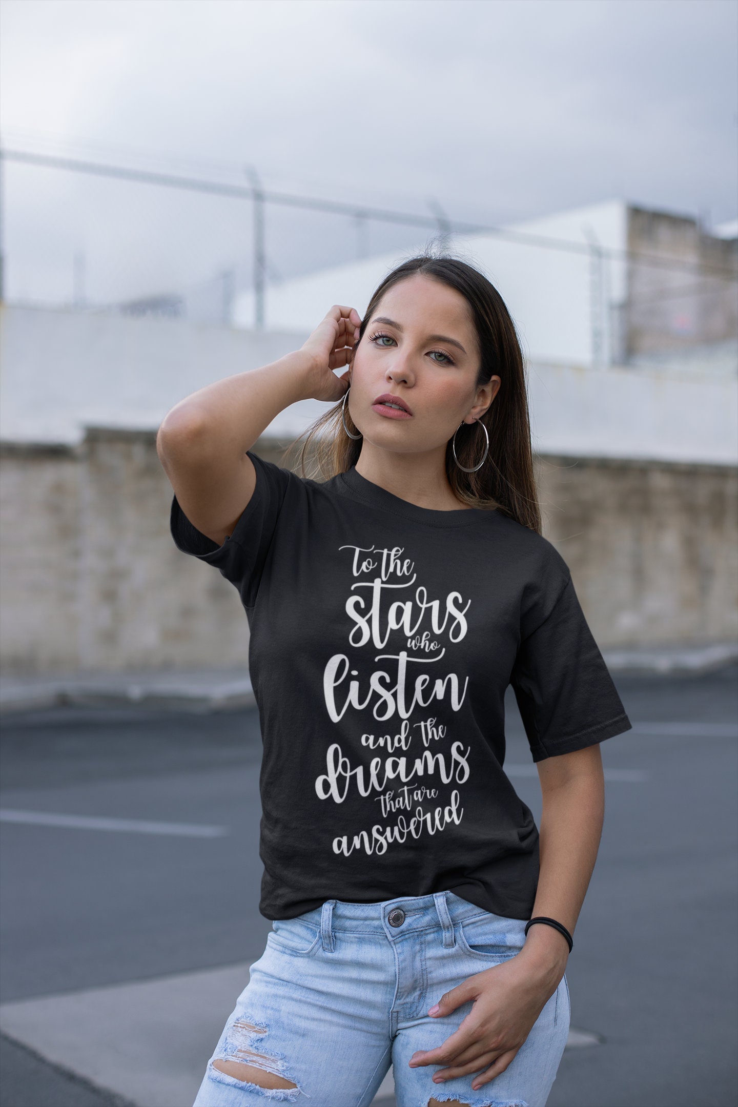 Feyre & Rhysand ACOMAF SJ Maas To The Stars Who Listen Quote A Court of Thorns and Roses Merch ACOTAR Rhysand Quote Tee