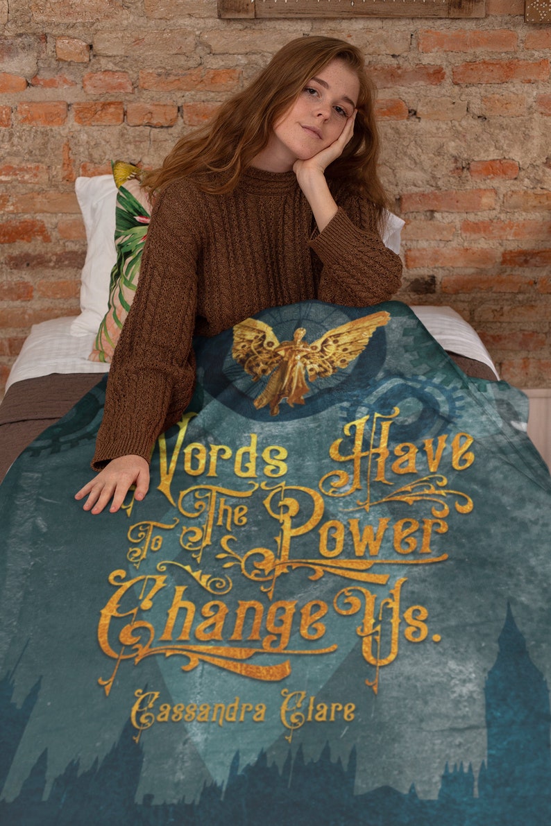 Shadowhunters Blanket, Words have the power to change us, Infernal Devices Blanket, Will Herondale, Jem Carstairs, Shadowhunters Merch Gifts image 2