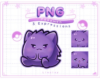 Gengar Pokemon PNGTuber | Voice Reactive Stream Asset (12 PNG Files)