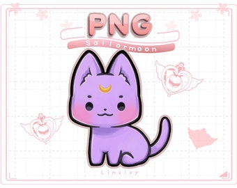 Purple Chibi Luna PNGTuber | Voice Reactive Stream Asset (4 PNG Files)
