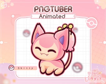ANIMATED PNGTuber | Skitty Pokemon Stream File OBS | Voice Reactive | Twitch PNG Tuber Chibi Dynamic Avatars
