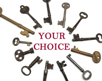 Your Choice Vintage Skeleton Key Antique Door Chest Lock Key Various Sizes