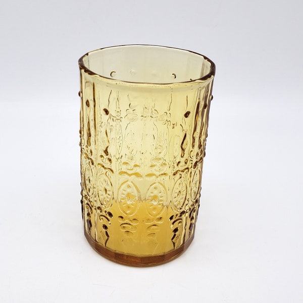 Vintage Wheaton Embossed Amber Juice Glass Ornate Raised Pattern Single Cup Replacement