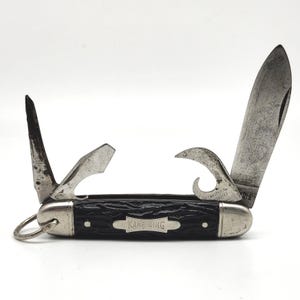 Vintage Imperial Prov RI USA Kamp King Folding Pocket Knife Utility Multi Tool