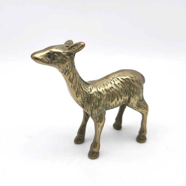 Vintage Brass Deer Figurine 3" Small Animal Figure