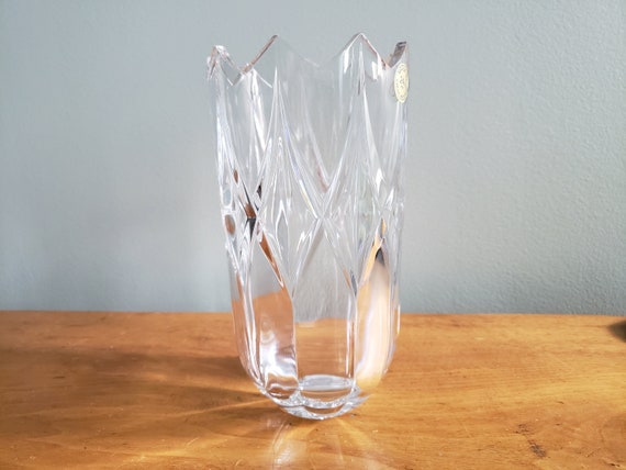 Vintage Lead Crystal Vase 24 Pbo Bohemia Crystalex Czech Etsy