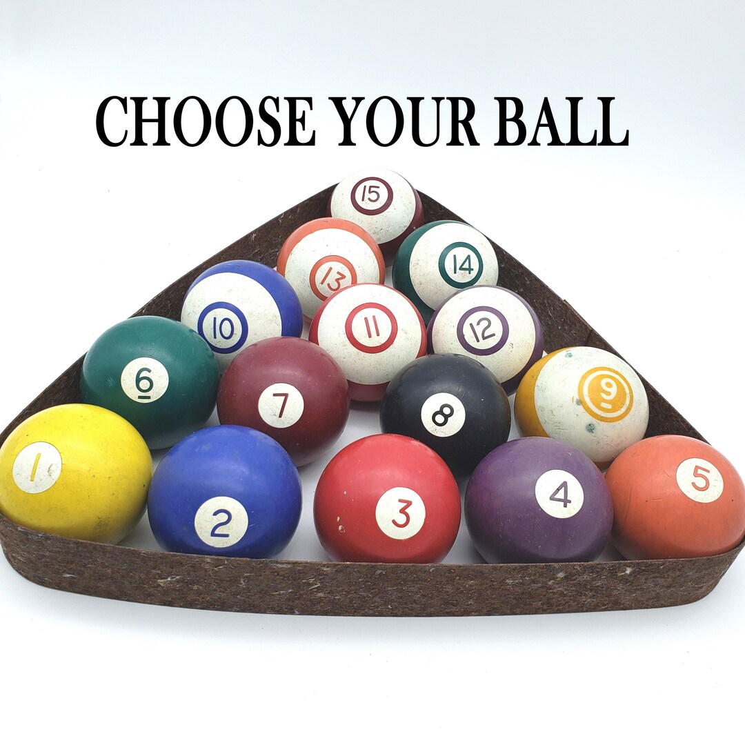 Your Choice Vintage Pool Ball Solids Stripes Cue Ball Eight Etsy