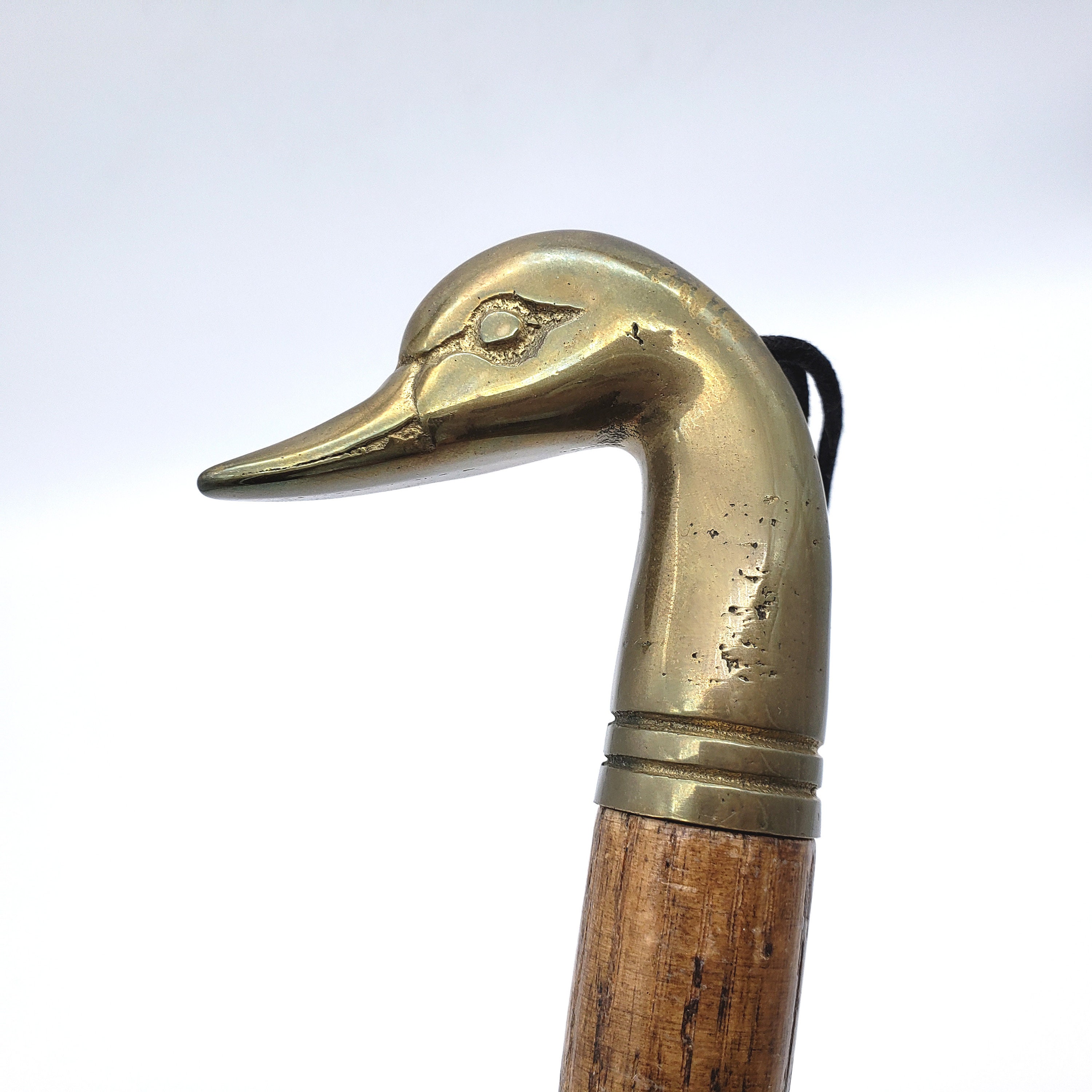 Vintage Brass and Wood Duck Shoe Horn Duck Head Wooden Handle 17 -   Canada