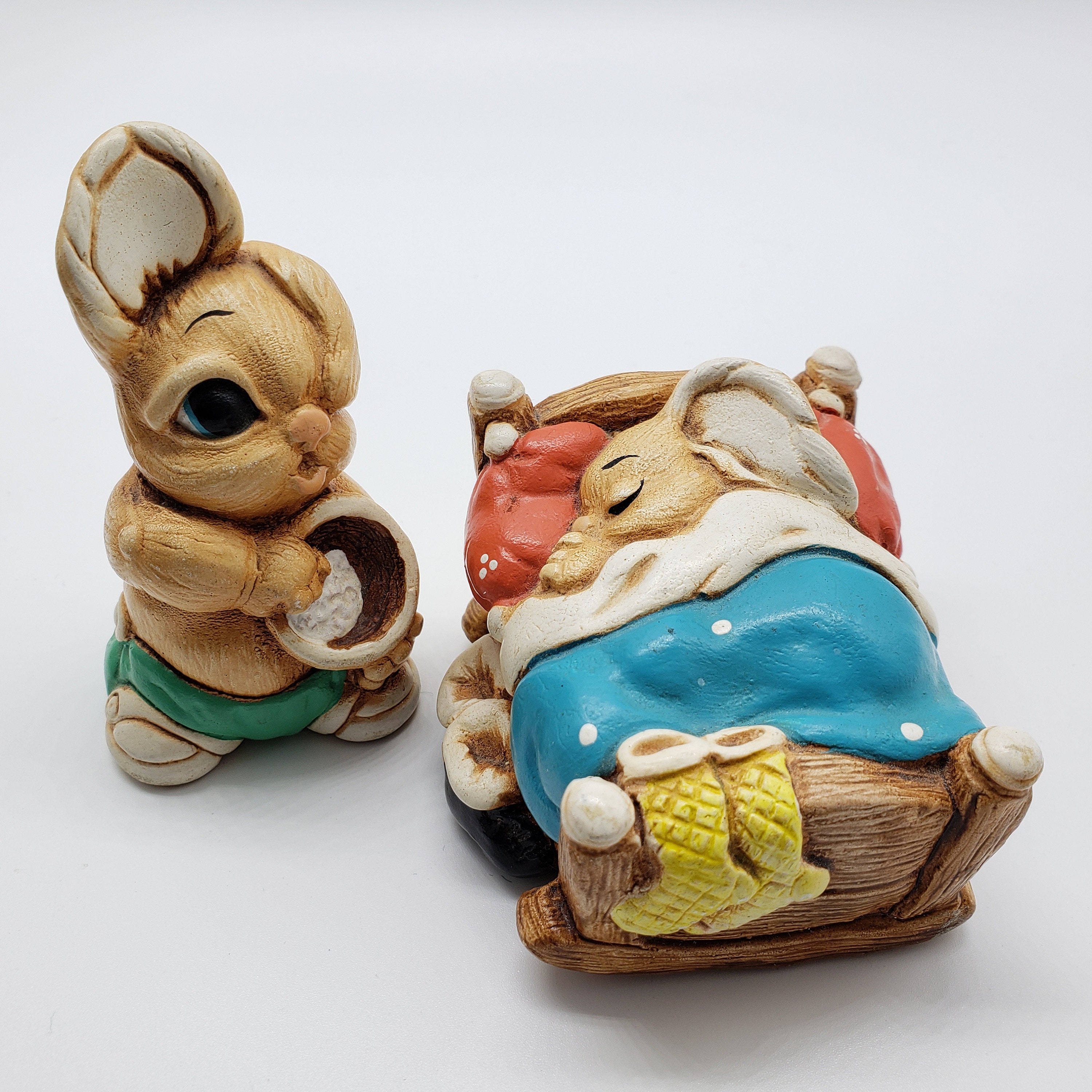 Vintage Pendelfin Bunny Rabbit Figurines Cute Bunnies Cradle | Etsy