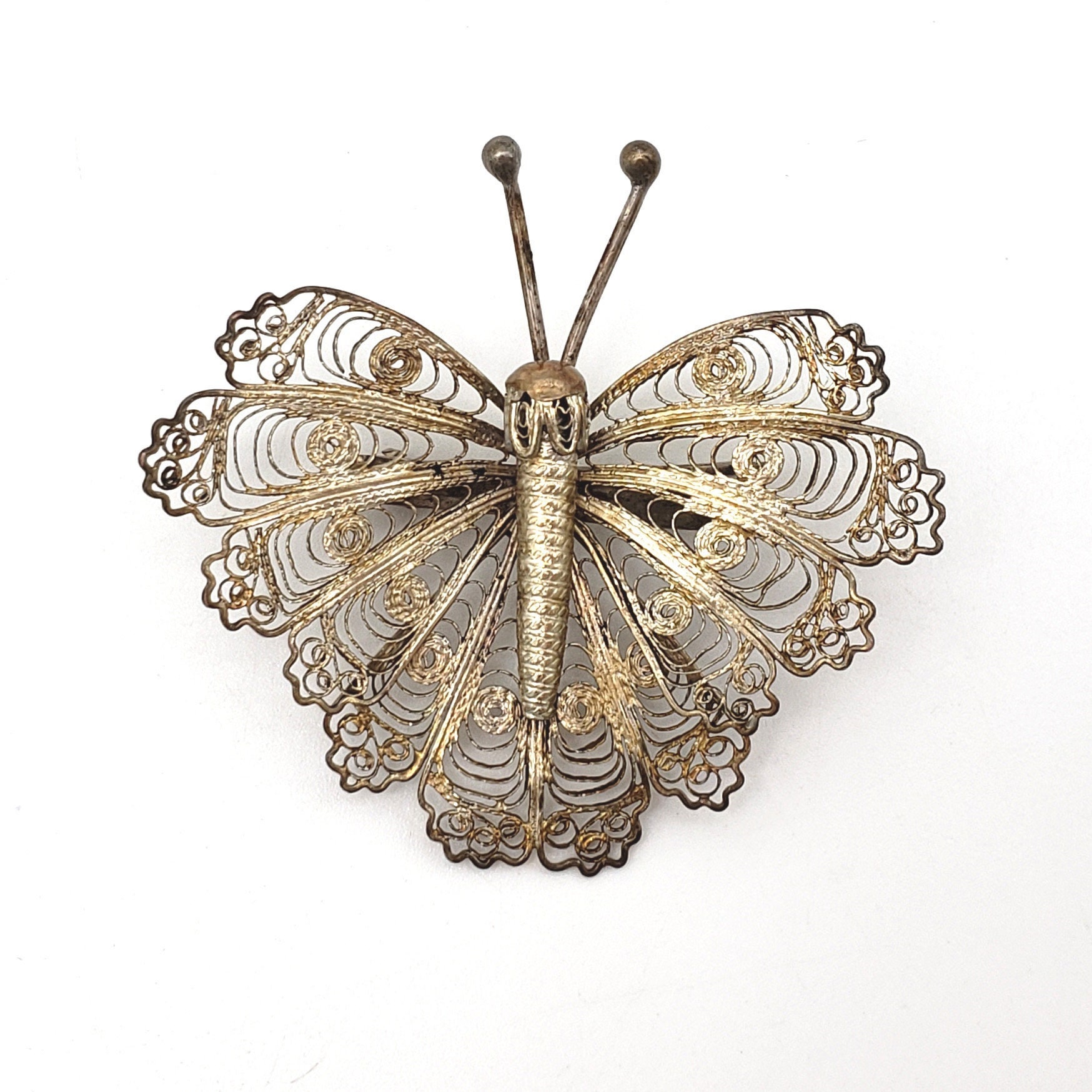 Filigree hotsell butterfly brooch