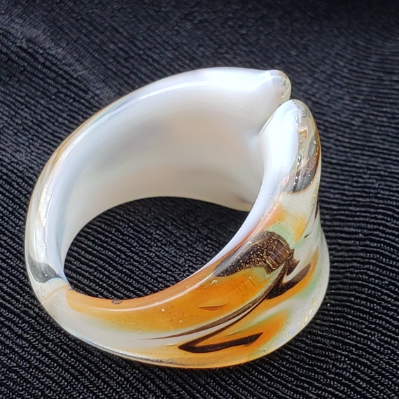 Art Glass Statement Ring Chunky Ring Abstract Swi… - image 4