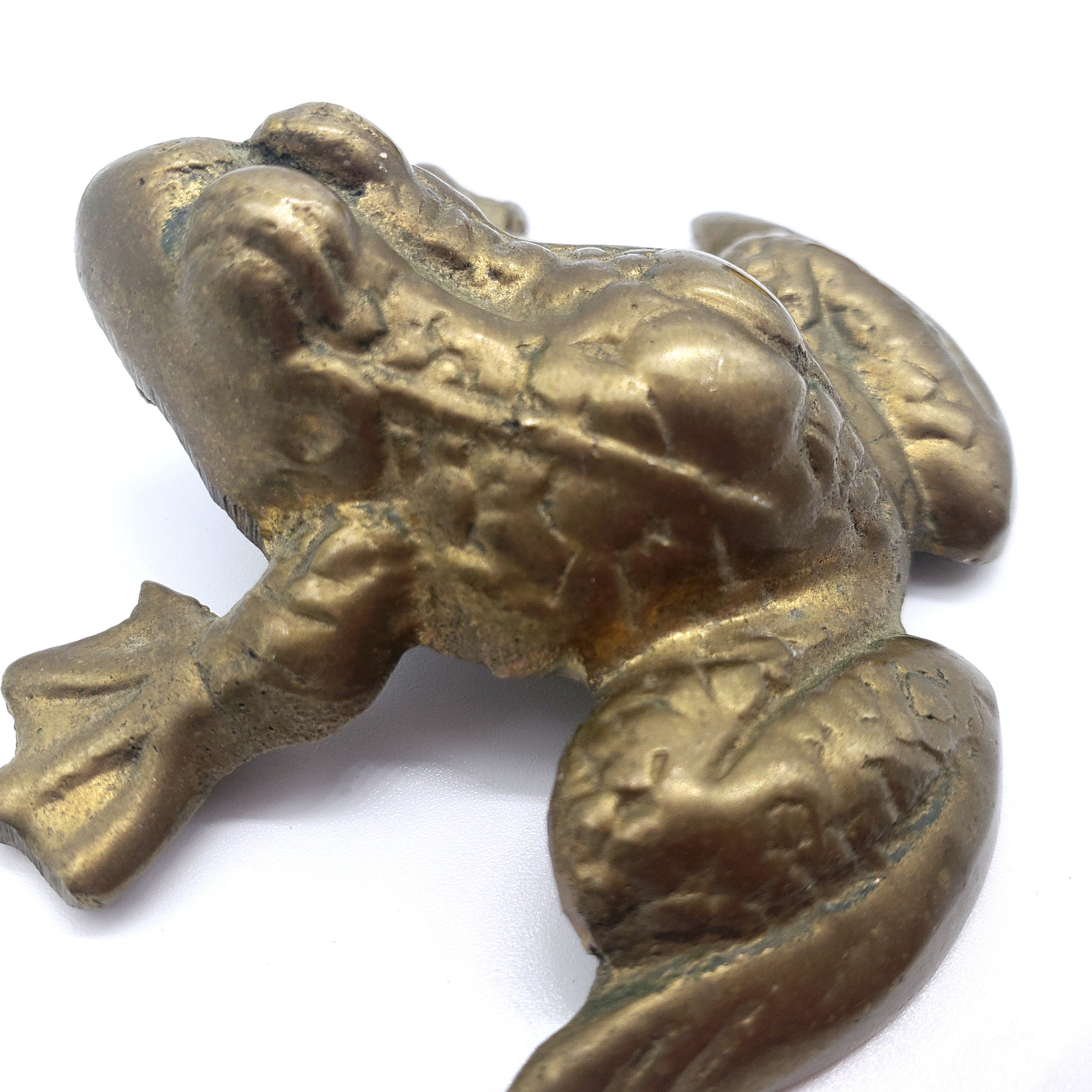 Vintage Brass Frog Figurine Miniature Frog Sculpture Brass Etsy