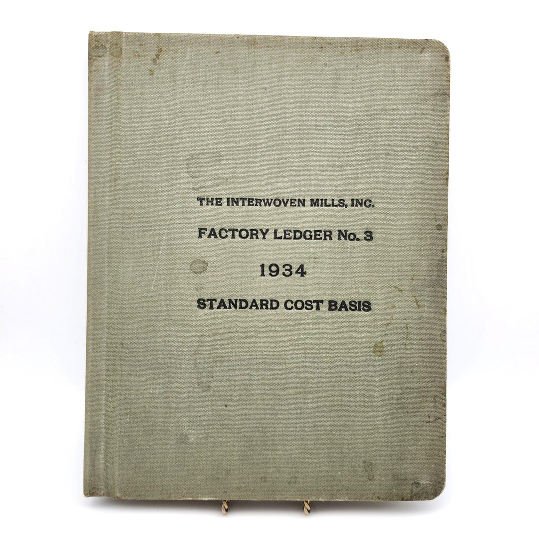 Vintage Factory Ledger Interwoven Mills 1934 Handwritten Typed ...