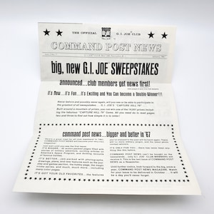Vintage GI Joe Command Post News 1967 Newsletter Volume 1 No. 7 60s Toy Action Figure Club Brochure