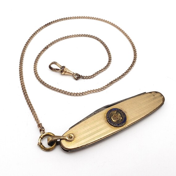Vintage Pocket Knife Watch Fob Chain 12K 1/20 Miller Bros USA Etsy