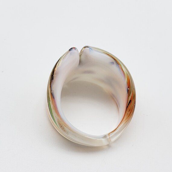 Art Glass Statement Ring Chunky Ring Abstract Swi… - image 5