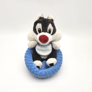Vintage Six Flags Baby Sylvester Plush Mini Stuffed Cat Looney Tunes
