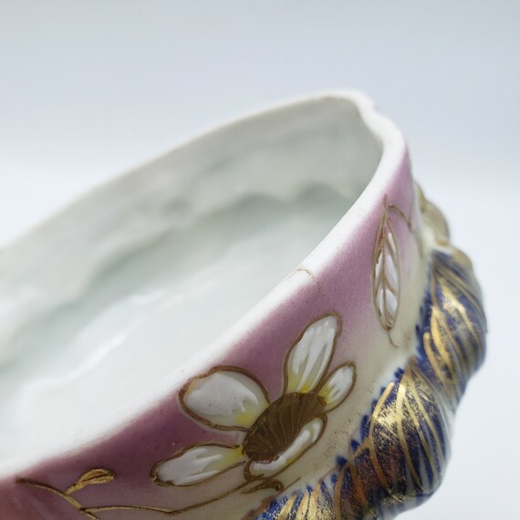 Vintage Tashiro Japan Porcelain Ornate Pink Blue Gold Floral Etsy