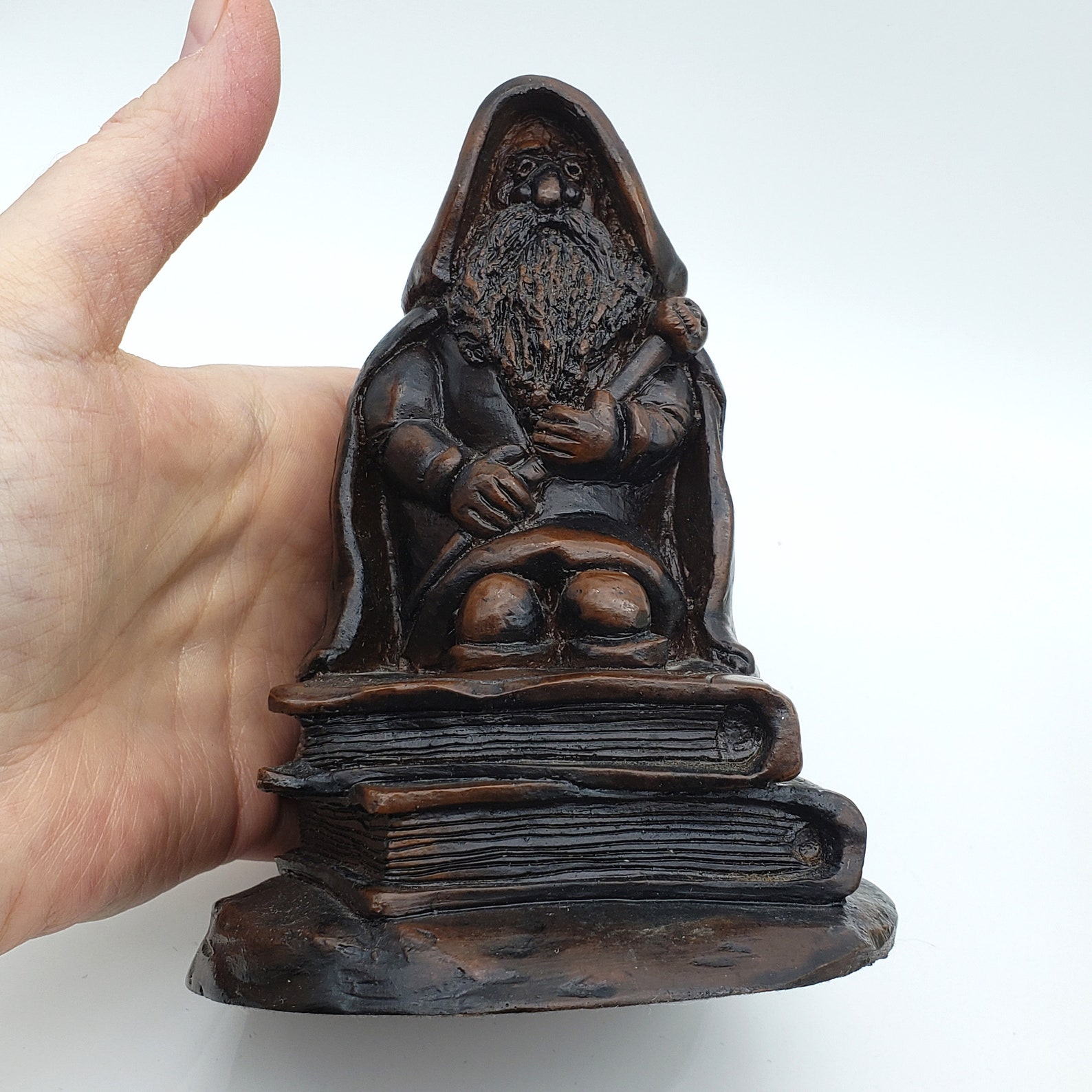 Wizard Figurine Magical Fantasy Decor Wizard on Spell Books Etsy