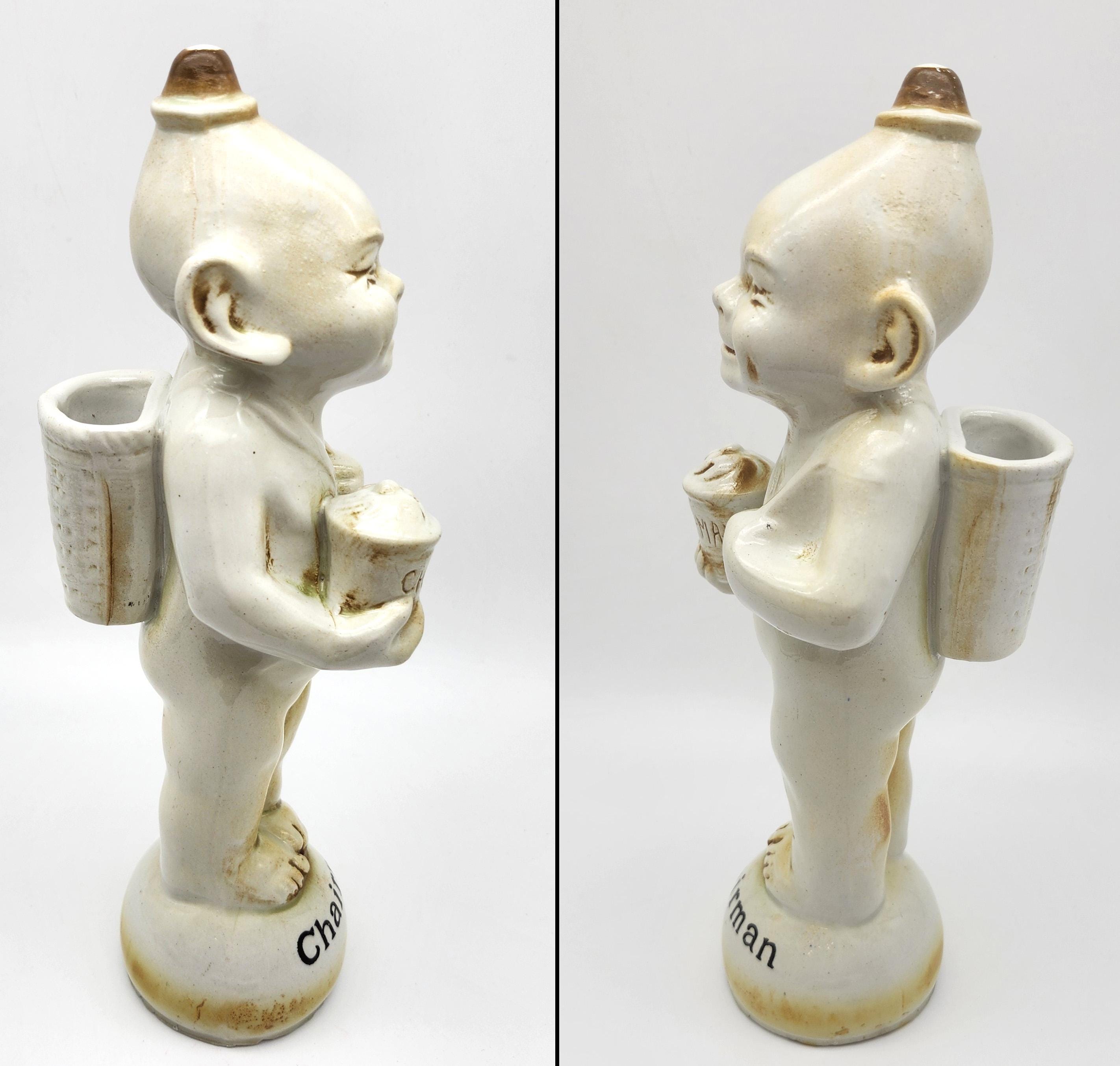 Vintage Chairman Tobacco Match Holder Imp Nymph Advertising Figure