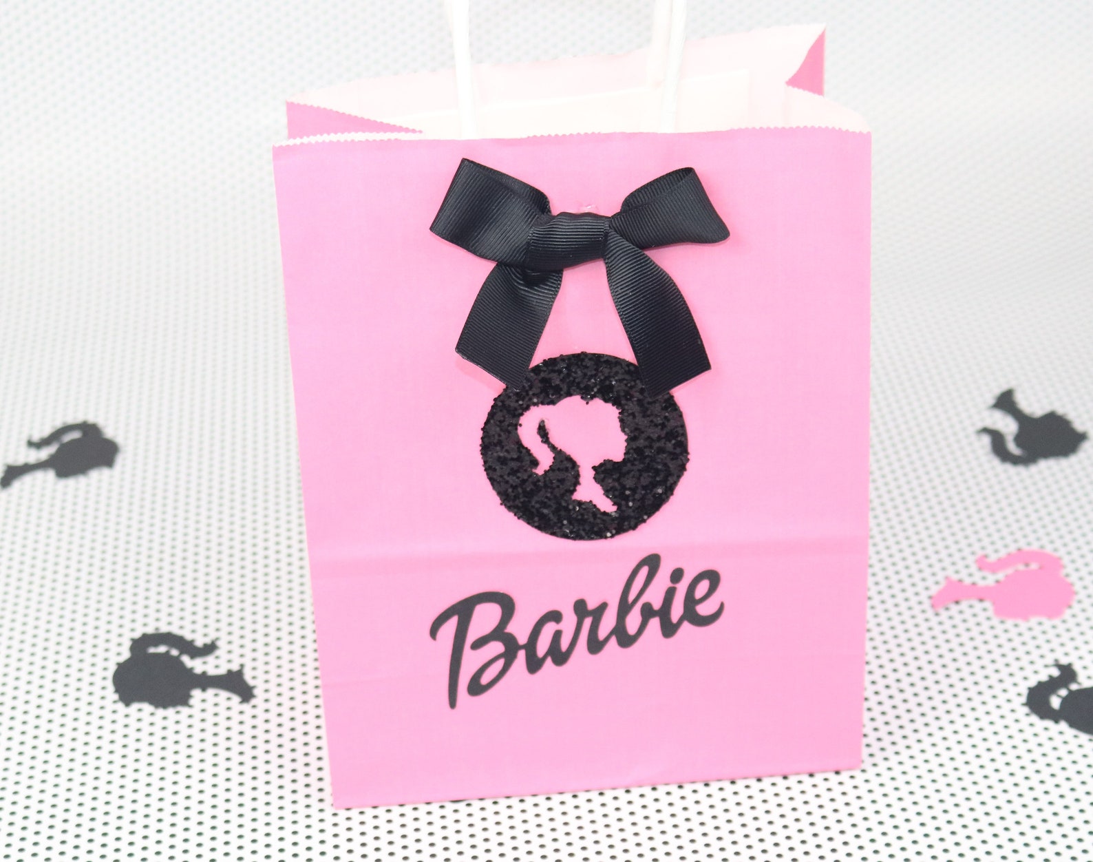 3 Barbie Gift Bags Pink Barbie Bag Barbie Favor Bags Gift Etsy