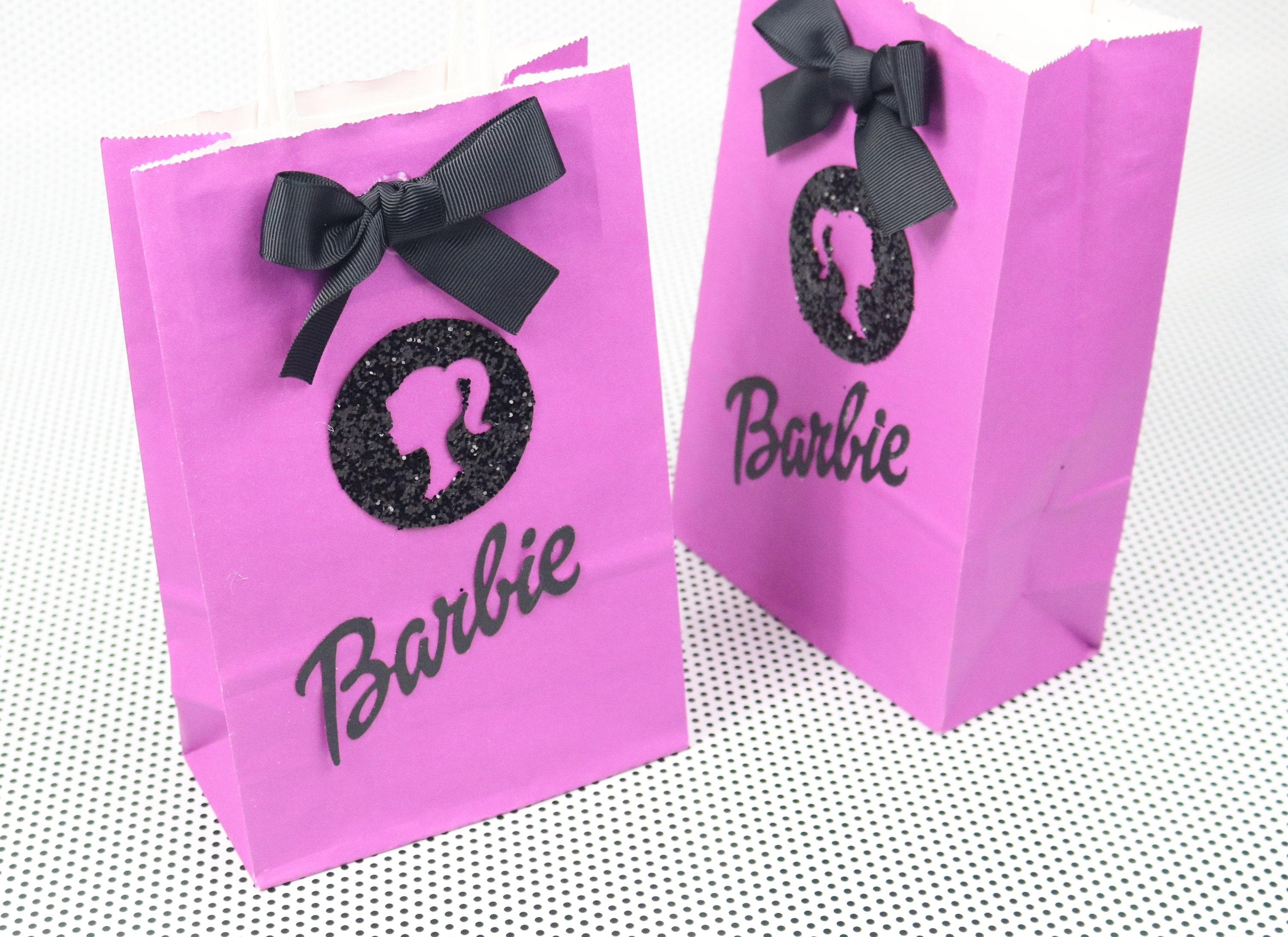 3 Barbie Gift Bags purple Barbie Bag Barbie Favor Bags Etsy