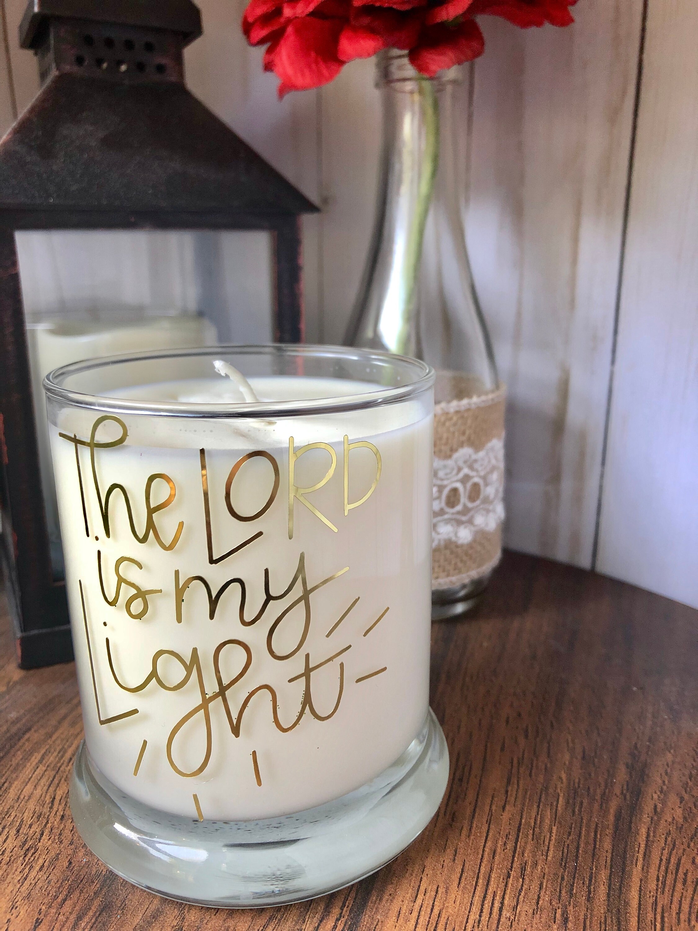 Inspirational Message Candle Bible Verse Candle The LORD Etsy