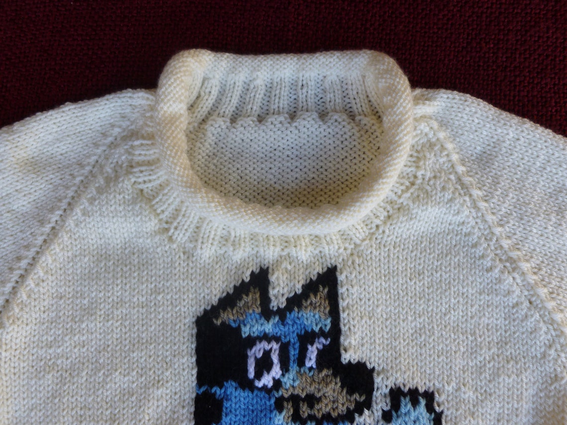 Childs Bluey Knitted Jumper/Bluey Sweater/Girls Bluey Etsy