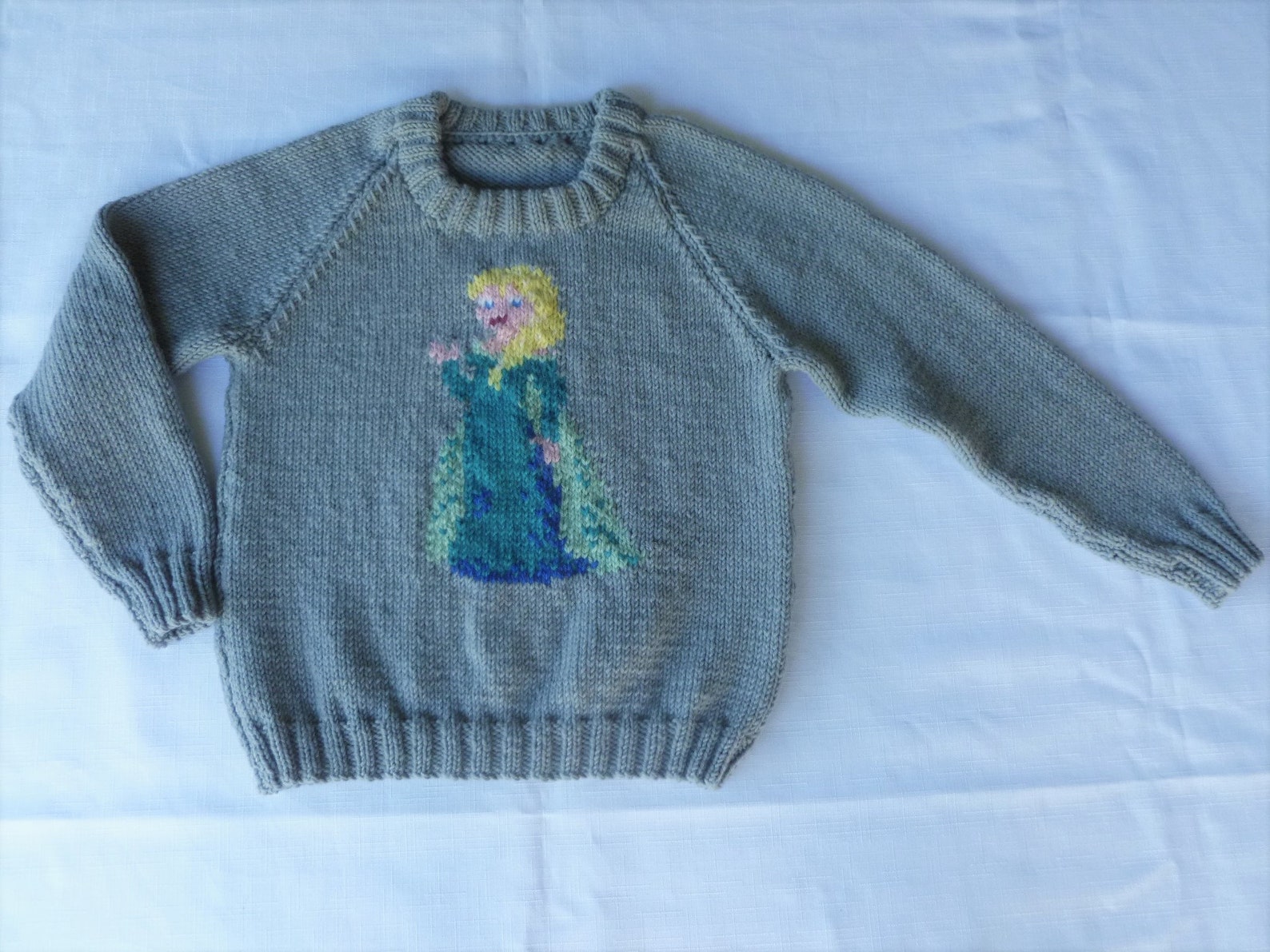 Girls Wool Jumper with Elsa Motif/Frozen Sweater/Elsa | Etsy